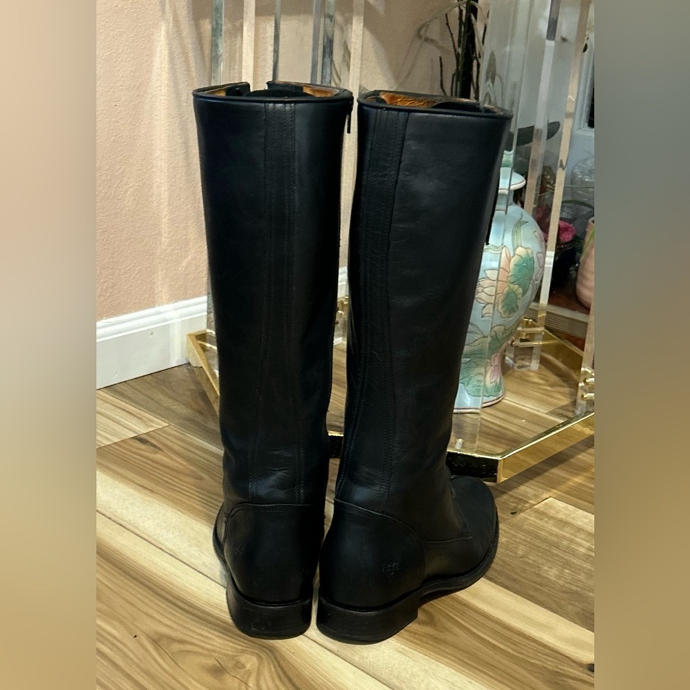 *RARE* Vintage Frye Black Leather Lace-Up Boots Size 9-10 - Picture 3 of 16